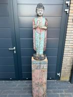 Groot antiek houten Boeddhabeeld 1 meter, Ophalen