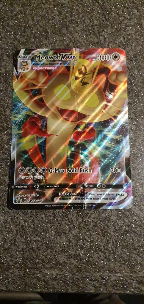 Meowth VMAX promo SWSH005 jumbo kaart past mooi in fotolijst, Ophalen of Verzenden