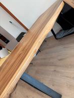 Prachtige Mango Houten Eettafel met Metalen Poten, Ophalen, Gebruikt, Stoer, 50 tot 100 cm