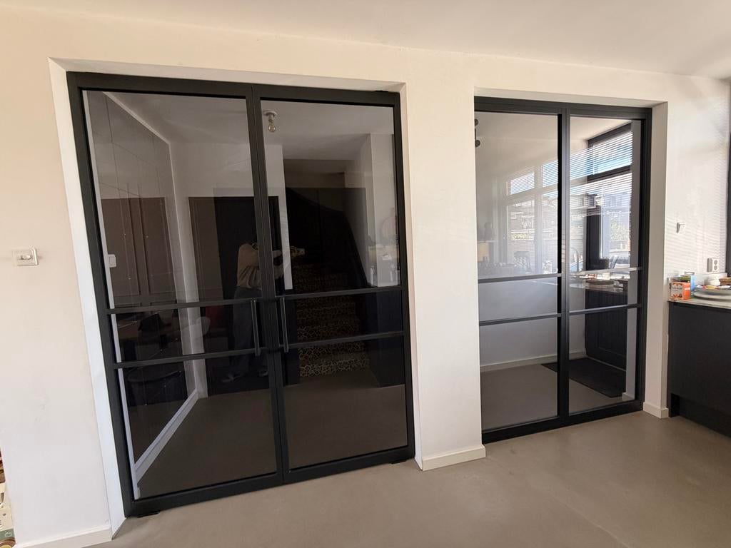 GewoonGers Stalen Deuren en Roomdivider met Rookglas, Doe-het-zelf en Verbouw, Deuren en Horren, Ophalen, Binnendeur, 200 tot 215 cm