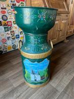 Antieke Hindeloopen melkbus met handgeschilderde afbeelding, Ophalen