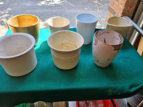 Bloempotten wit creme goud verschillende, Tuin en Terras, Bloempotten, Ophalen of Verzenden, 'T Olde Gre-j, Info@toldegrej.nl