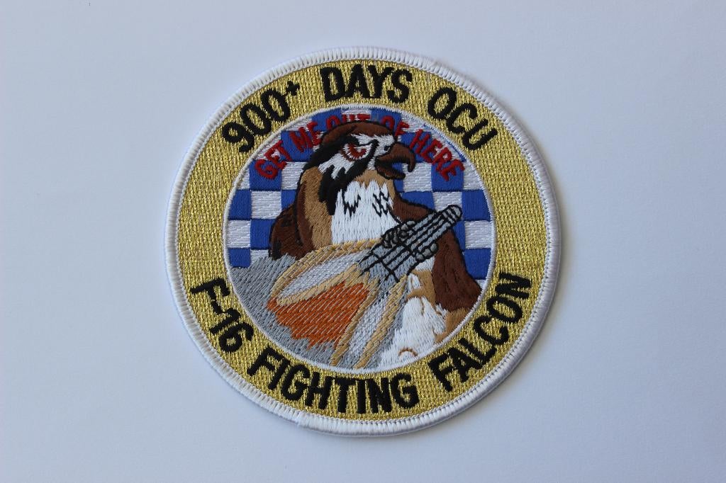 patch  f-16 ocu sqn Kleine-Brogel opgeheven 22-04-26 Belgie, Verzenden, Luchtmacht, Overige gebieden, Embleem of Badge