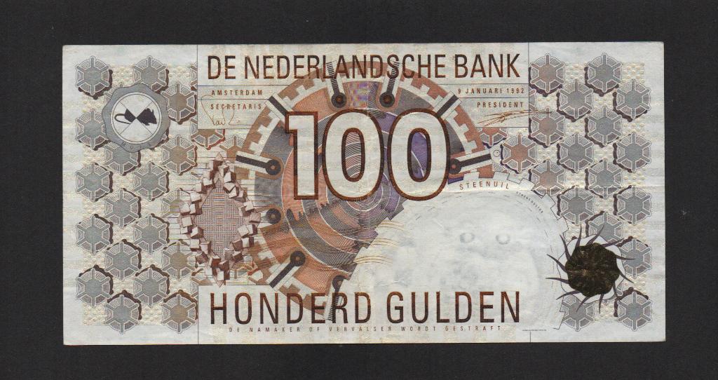100 Gulden Bankbiljet 1992 Lichte Streepjescode Net Biljet, Ophalen of Verzenden, 100 gulden, Los biljet