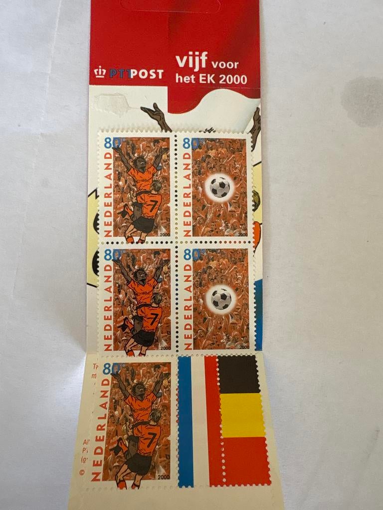 Nederlandse Postzegels EK 2000 - Vijf voor het EK, Postzegels en Munten, Postzegels | Nederland, Ophalen of Verzenden, Na 1940