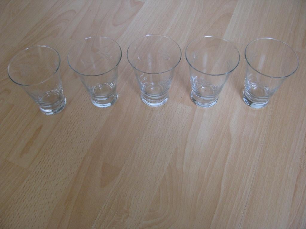 11 leuke vintage glazen met bloem motiefje, Antiek en Kunst, Antiek | Glas en Kristal, Ophalen of Verzenden