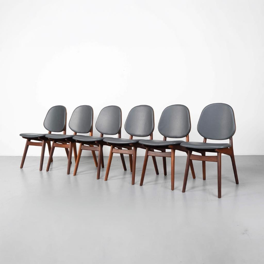 Vintage Deense eetkamerstoelen, set van 6, Ophalen, Gebruikt, Zwart, Vijf, Zes of meer stoelen