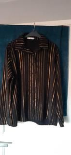 Blouse zwart goud gestreept t/m 44, Ophalen of Verzenden, Zo goed als nieuw, Maat 42/44 (L), Zwart