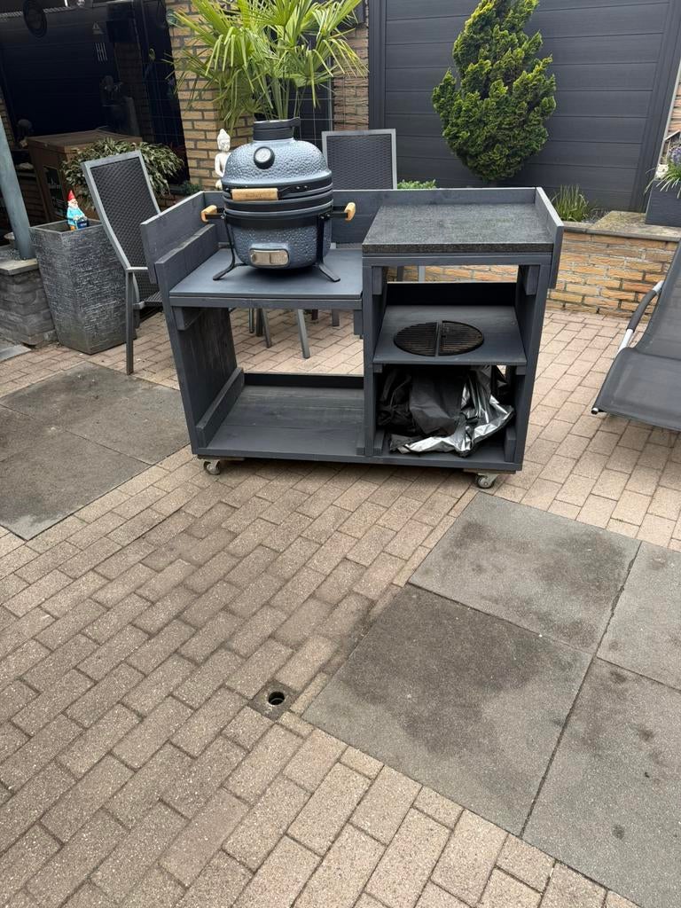 Kamado Berghoff 15inch 40cm medium, Tuin en Terras, Houtskoolbarbecues, Ophalen, Gebruikt, Met accessoires