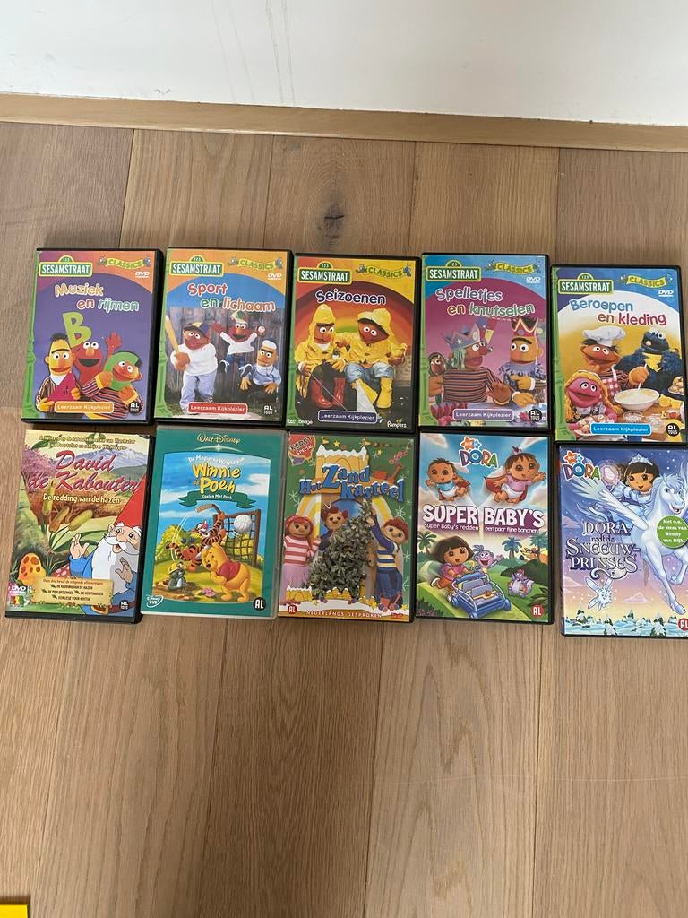 DVD's voor kinderen: Sesamstraat, Dora, David de Kabouter, Cd's en Dvd's, Gebruikt, Alle leeftijden, Ophalen of Verzenden, Tv fictie
