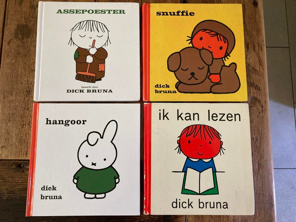 4 Dick Bruna boekjes: Assepoester, Snuffie, Hangoor, Ik kan, Boeken, Ophalen of Verzenden, Gelezen, Fictie algemeen