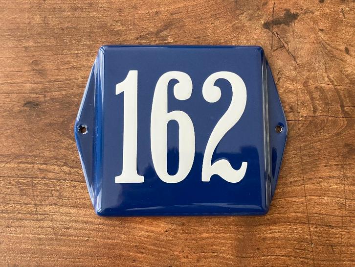 Huisnummer 162 emaille, Antiek en Kunst, Antiek | Emaille, Ophalen of Verzenden