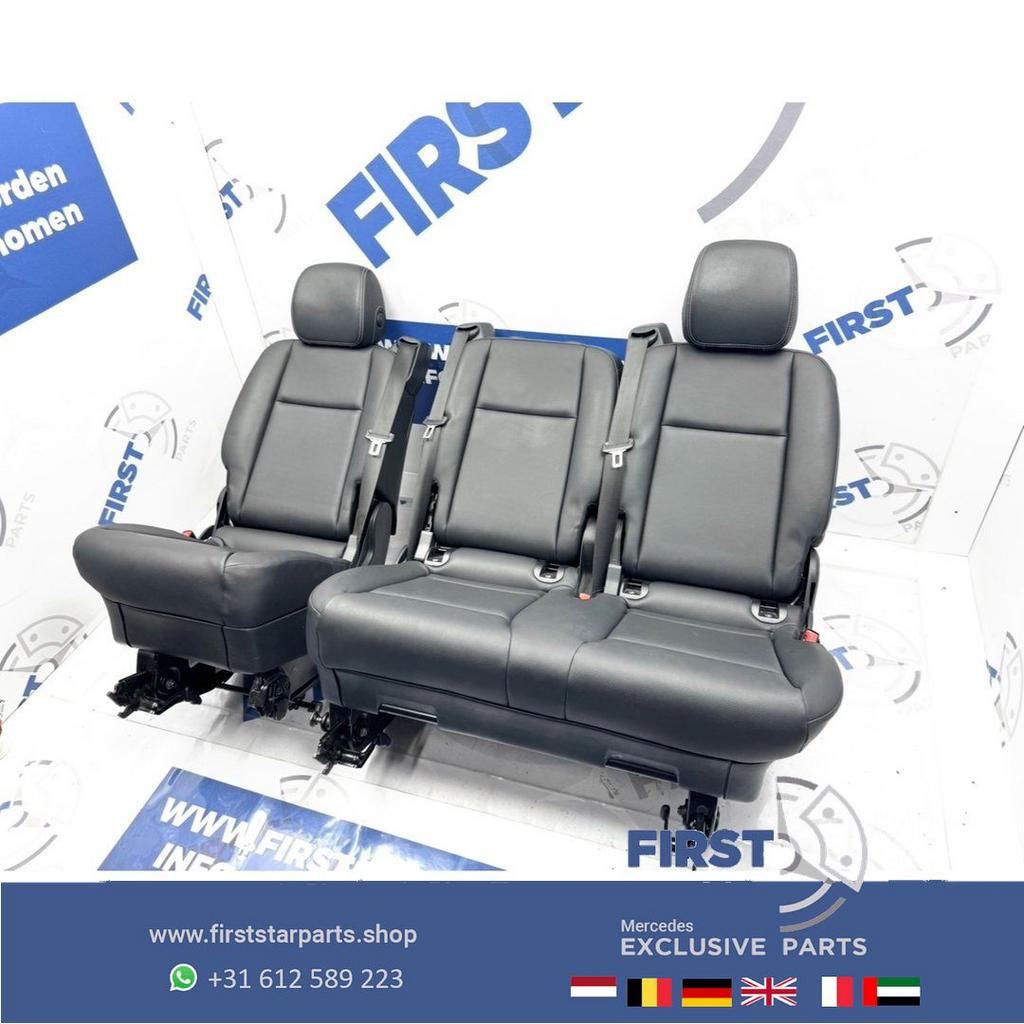 W447 VITO / V KLASSE ACHTERBANK ZWART LEER interieur Mercede, Gebruikt, -, Ophalen of Verzenden, -