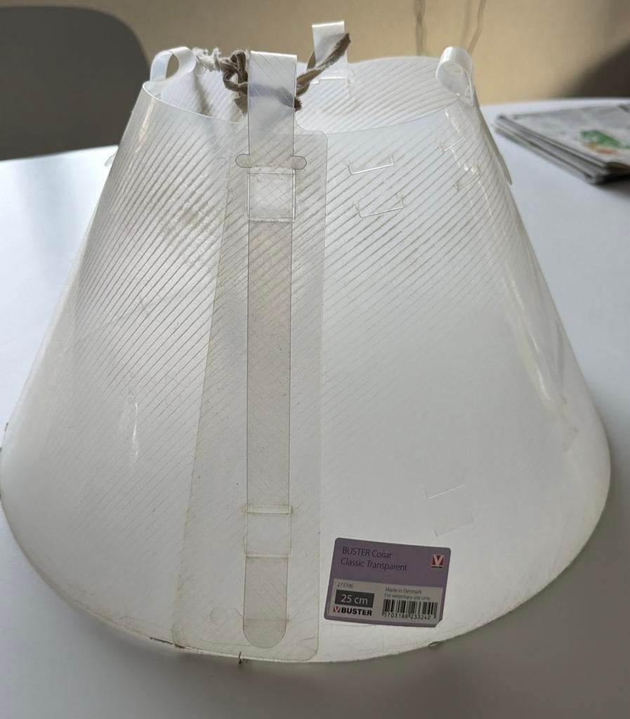 Hondenkraag. Buster collar 25 cm - classic transparant, Ophalen, Zo goed als nieuw