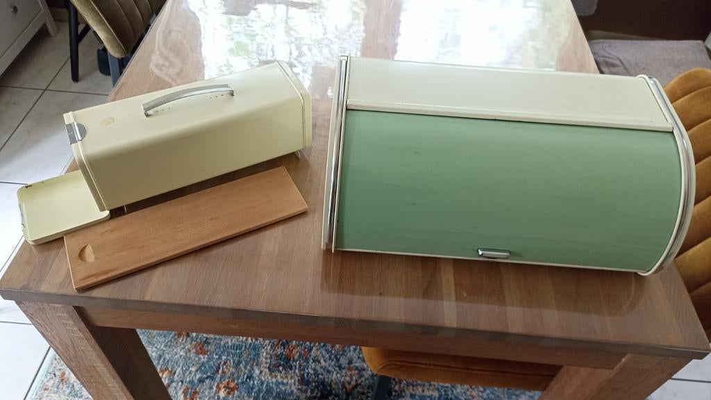 Vintage broodtrommel + vintage koektrommel, Antiek en Kunst, Curiosa en Brocante, Ophalen