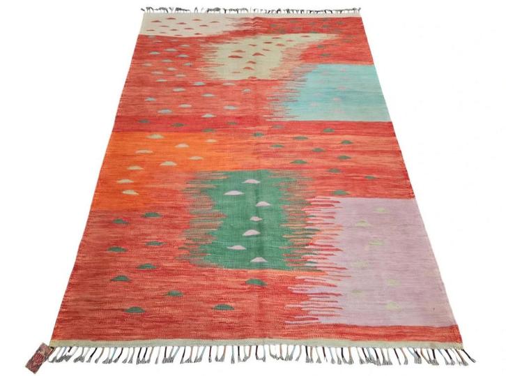 Handmade oriental wool Kelim carpet NEW modern 147x214cm, Huis en Inrichting, Stoffering | Tapijten en Kleden, Nieuw, 100 tot 150 cm