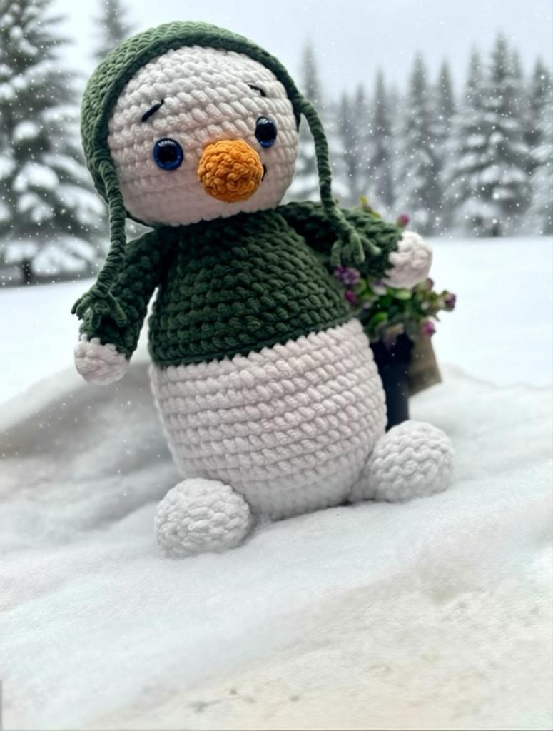 Gehaakte Sneeuwpop Knuffel - Handgemaakt, Kinderen en Baby's, Ophalen of Verzenden, Nieuw, Overige typen