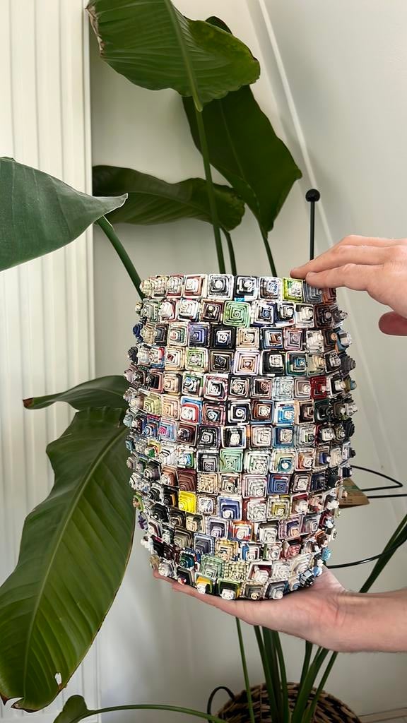 Kunst vaas - papier, Ophalen, Zo goed als nieuw, Overige kleuren, Minder dan 50 cm