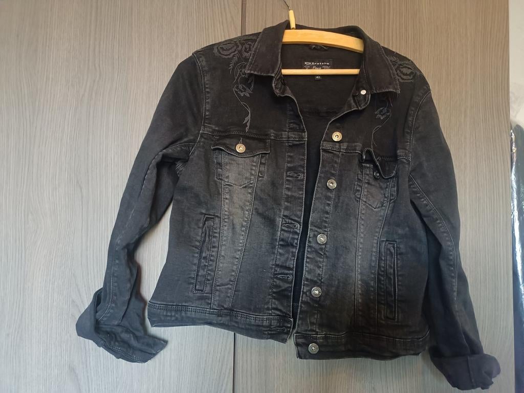 Spijkerjasje, Kleding | Dames, Jassen | Zomer, Ophalen of Verzenden, Zo goed als nieuw, Maat 42/44 (L), Zwart