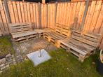 Tuinset van pallets - Duurzaam en sfeervol, Tuin en Terras, Tuinsets en Loungesets, Gebruikt, 6 zitplaatsen, Ophalen of Verzenden
