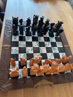 Antiek handgemaakt schaakspel, Ophalen of Verzenden, Gebruikt, Schaken