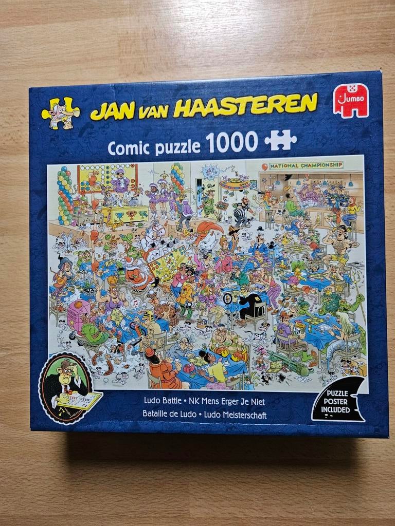 Slechts 1x gelegd: Mens erger je niet! Compleet 1000stukjes, Ophalen of Verzenden, 500 t/m 1500 stukjes, Zo goed als nieuw