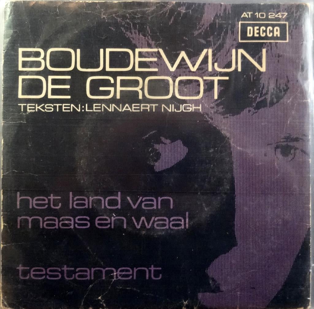 Vinyl single Boudewijn de Groot/Land van Maas en Waal € 2,50, Cd's en Dvd's, Vinyl Singles, Gebruikt, 7 inch, Single, Ophalen of Verzenden
