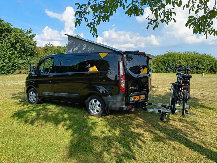 Ford Transit Custom 2013 Zwart Camper, Auto's, Ford, Particulier, Transit, ABS, Achteruitrijcamera, Airbags, Airconditioning, Bluetooth