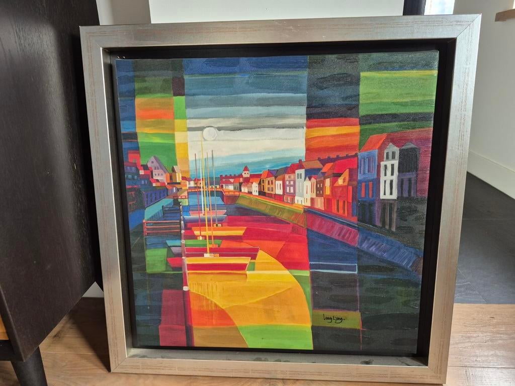 Schilderij Lony Wing Rotterdam Delfshaven 72x72 cm, Ophalen