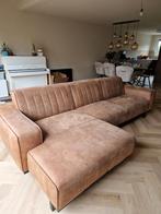 Cognac Suede Hoekbank van Sanders Meubel - Goede Staat, Ophalen, 250 tot 300 cm, Gebruikt, 100 tot 125 cm