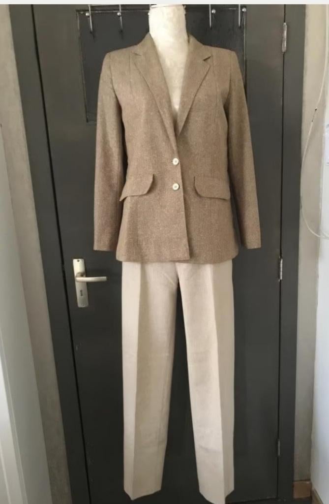 Vintage Linnen-Zijden Broek-Rok Pak, Kleding | Dames, Kostuum of Pak, Overige kleuren, Ophalen of Verzenden, Zo goed als nieuw