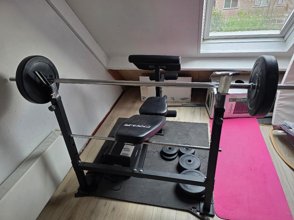 Benchpress zo goed als nieuw, Sport en Fitness, Fitnessmaterialen, Ophalen, Nieuw, Rug, Fitnessbank
