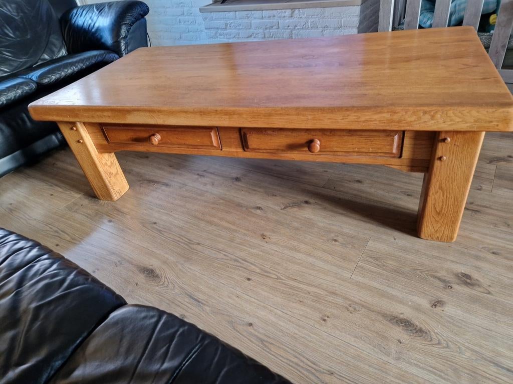 Gebruikte eiken tafel - 146x70 cm, Gebruikt, 100 tot 150 cm, Eikenhout, Minder dan 50 cm