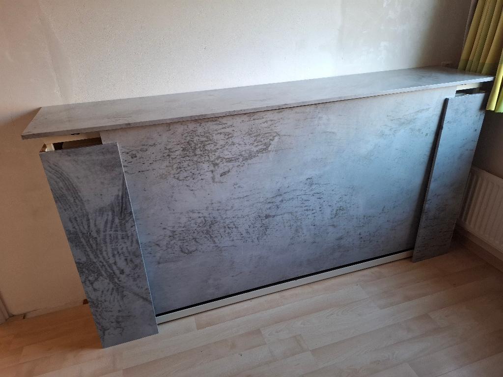 Opklapbed te koop –metalen frame, spiraalbodem, Huis en Inrichting, Slaapkamer | Bedden, Ophalen, Gebruikt, 90 cm, Eenpersoons