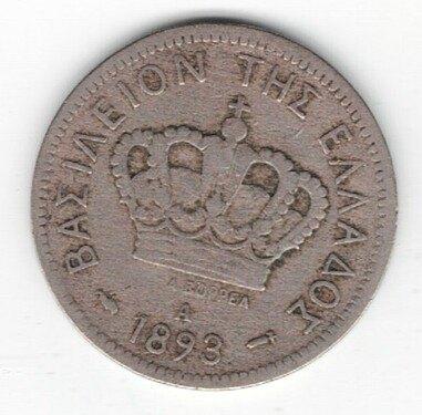 26-507 Griekenland 20 lepta 1893, Postzegels en Munten, Munten | Europa | Niet-Euromunten, Losse munt, Overige landen, Ophalen of Verzenden