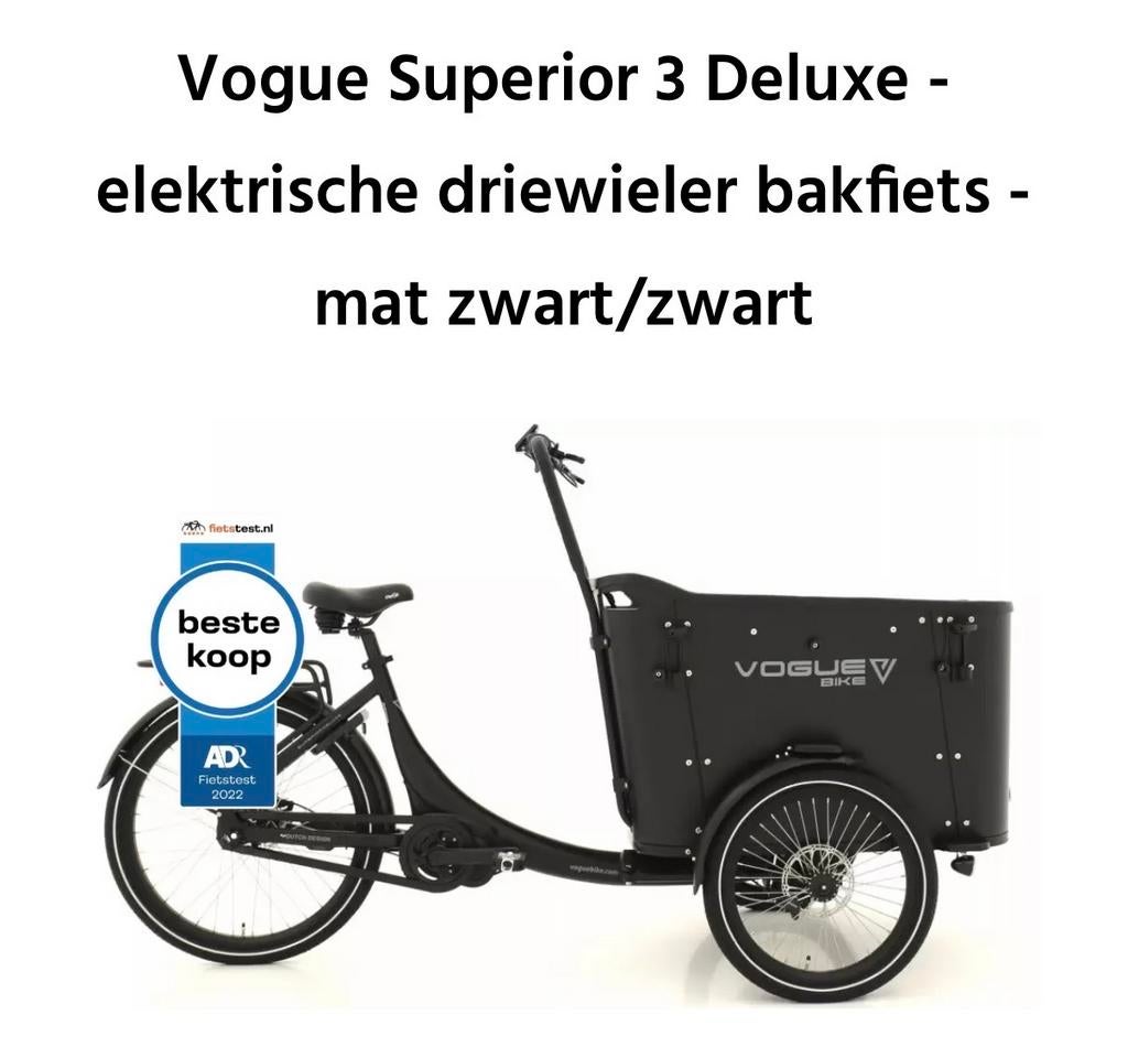 Elektrische bakfiets Vogue Bike, Fietsen en Brommers, Fietsen | Bakfietsen, Gebruikt, Overige merken, 2 kinderen, Elektrisch, Ophalen