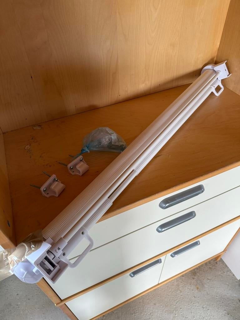 Oprolbaar veiligheidshekje, wit, blokkeerbaar, Ophalen, Overige materialen, Nieuw, Oprolhekje