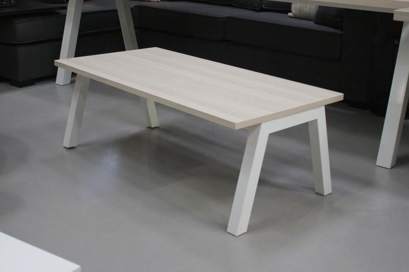 Leuke sterke salontafel metaal wit melamine houtlook