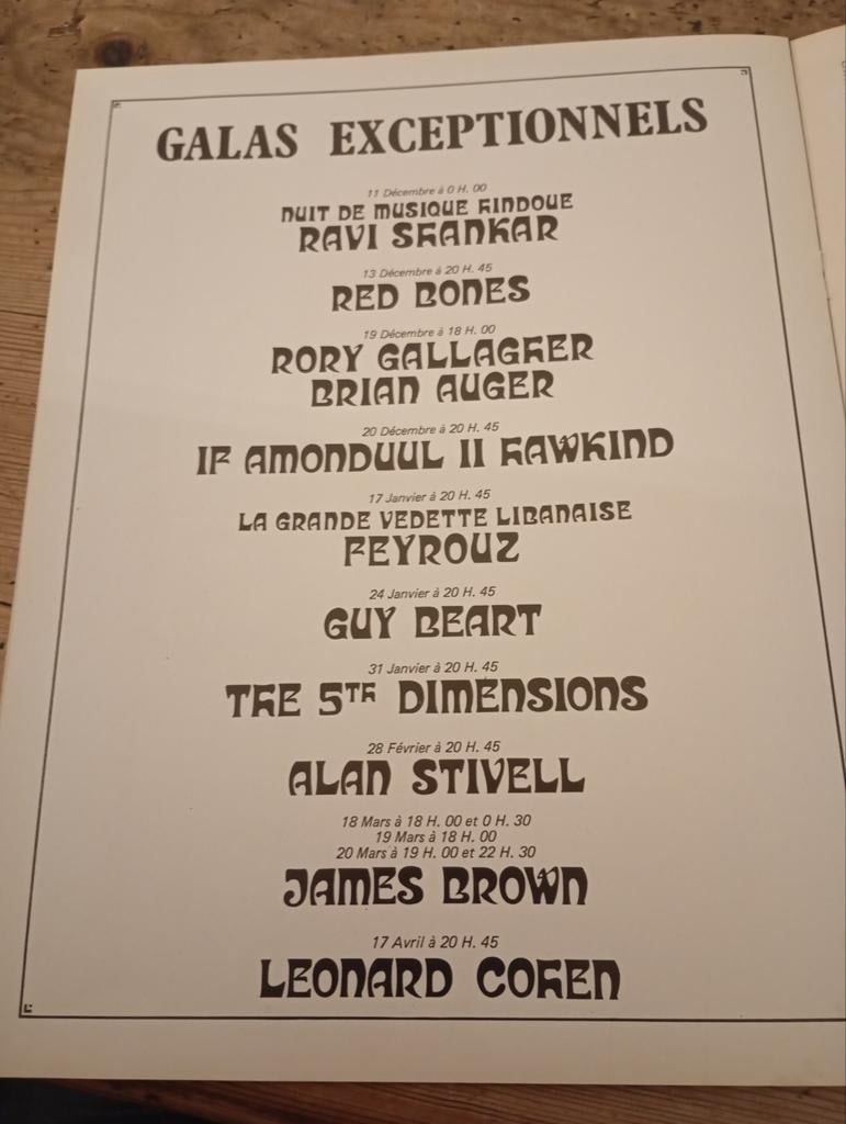 Vintage Ravi Shankar Theater Programma Olympia Parijs 1960+, Ophalen of Verzenden, Gebruikt