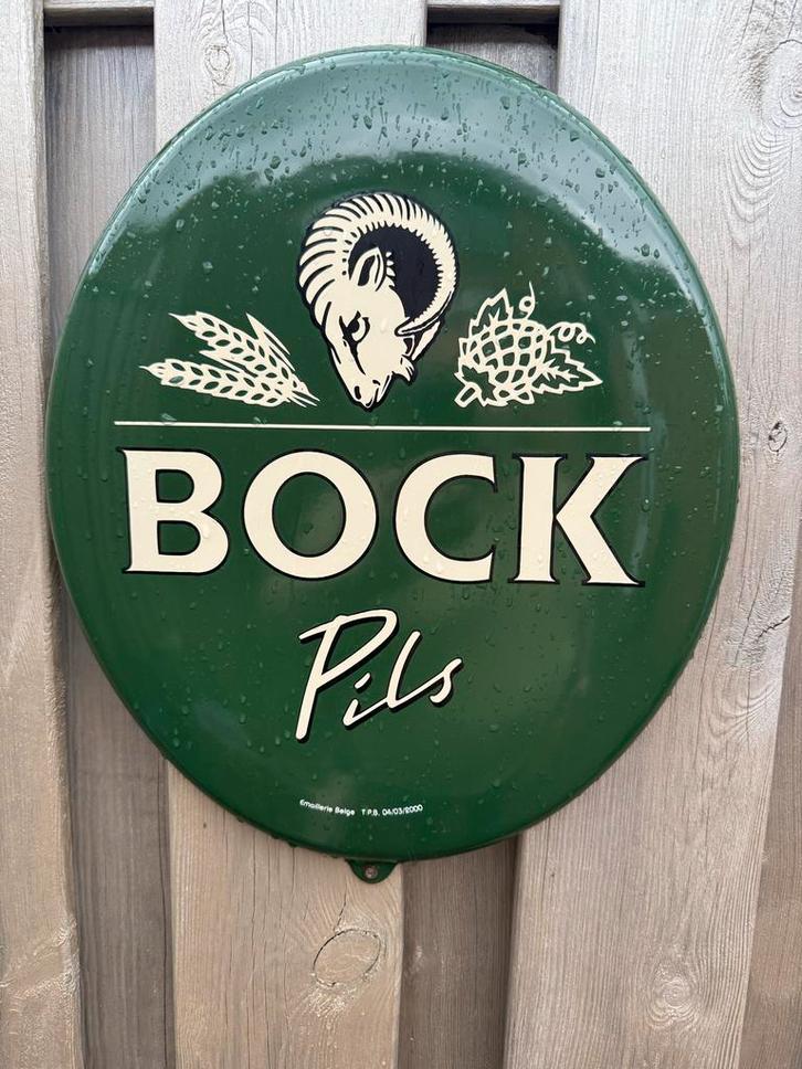 Emaille bord Bock Pils - Vintage reclamebord, Antiek en Kunst, Antiek | Emaille, Ophalen of Verzenden
