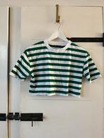 Leuke groen wit gestreepte croptop Zara S, Kleding | Dames, T-shirts, Ophalen of Verzenden, Zo goed als nieuw, Groen, Zonder mouw