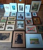 Verzameling kunst grafiek ets gouache litho aquarel, Ophalen of Verzenden