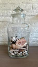 Grote glazen pot met schelpen, Huis en Inrichting, Ophalen, Zo goed als nieuw