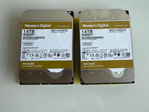 Western Digital GOLD 14TB - WD141KRYZ (met garantie) 2 stuks, Computers en Software, Harde schijven, Zo goed als nieuw, Desktop