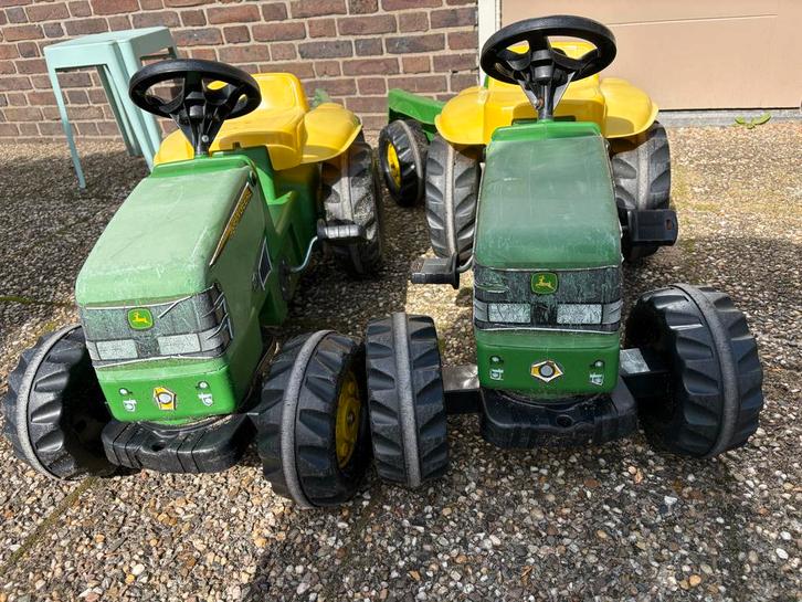 2x John Deere Traptractor met Aanhanger - Gebruikt, Kinderen en Baby's, Speelgoed | Buiten | Voertuigen en Loopfietsen, Gebruikt