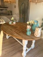 Brocante ovale eettafel., Huis en Inrichting, Ophalen, Gebruikt, 50 tot 100 cm, Vijf personen of meer