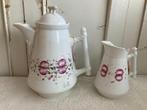 Brocante / bruidsservies - schaatshandvat / kan + koffiepot, Antiek en Kunst, Curiosa en Brocante, Ophalen of Verzenden