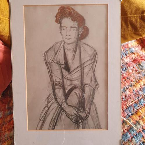 Joop Sjollema. Fraaie tekening van Sonia Gaskell., Antiek en Kunst, Kunst | Tekeningen en Foto's, Ophalen of Verzenden