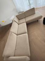 Prachtige beige velvet hoekbank, Ophalen, Gebruikt, Hoekbank, 300 cm of meer