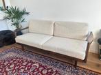 Mid century teak sleeping sofa, Huis en Inrichting, Banken | Sofa's en Chaises Longues, Ophalen, Hout, Gebruikt, 150 tot 200 cm